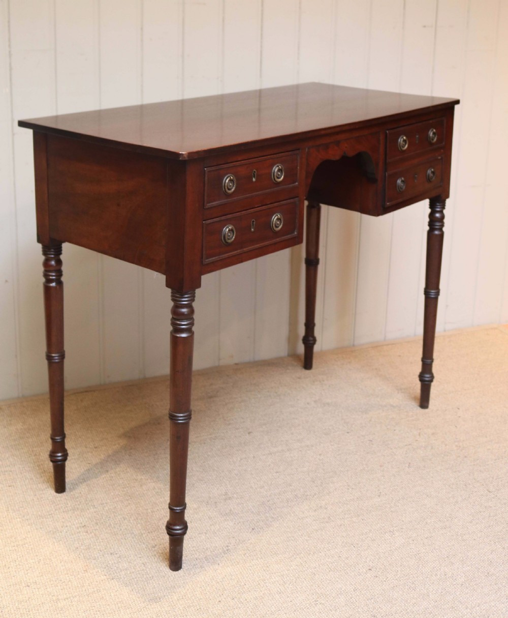 Victorian Mahogany Kneehole Side Table View VII