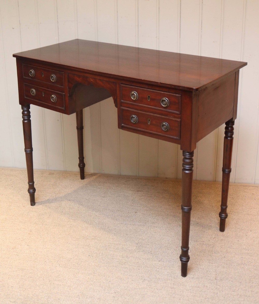 Victorian Mahogany Kneehole Side Table View VIII