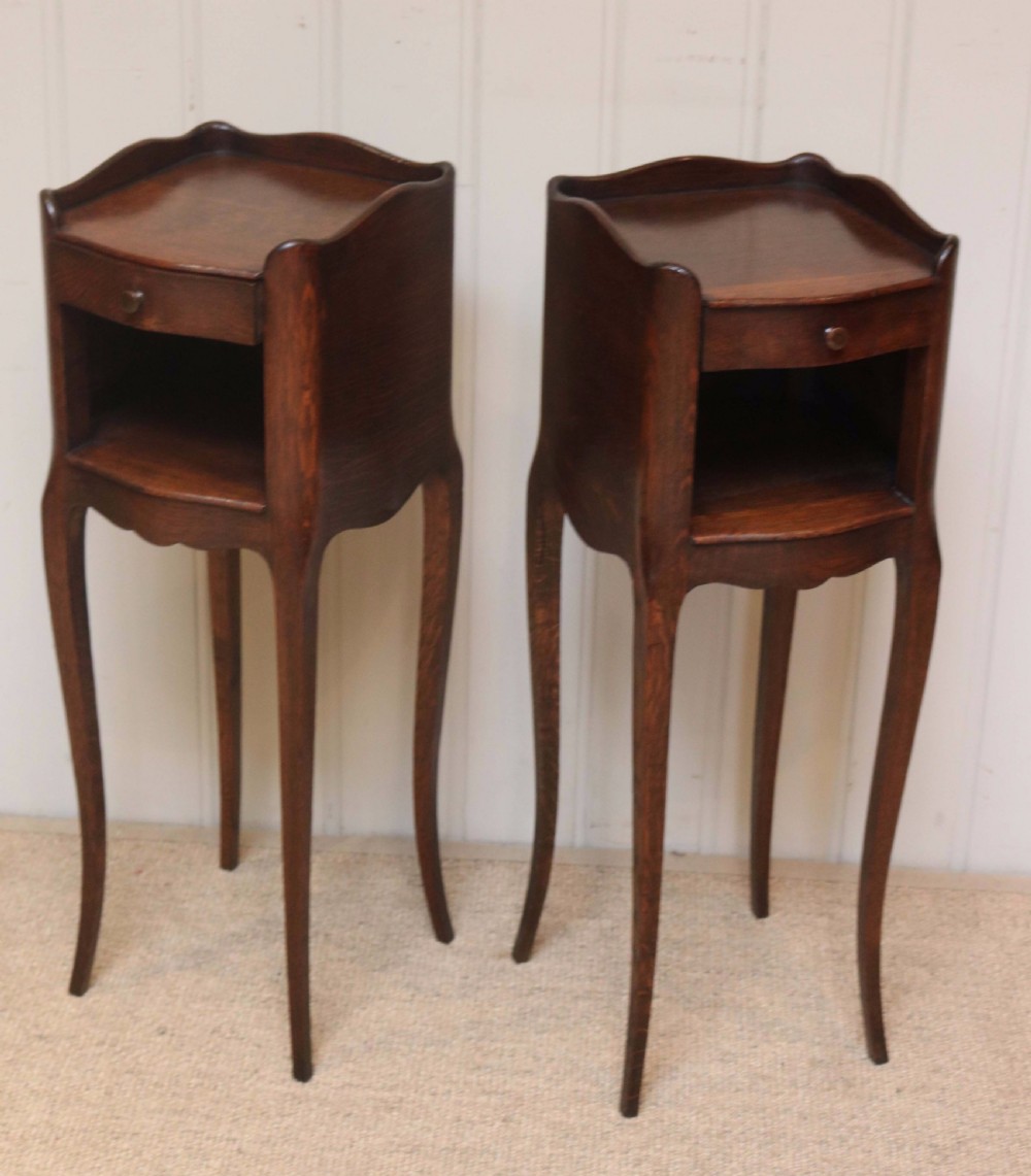 Pair Of Slim French Oak Bedside Cabinets  View VII