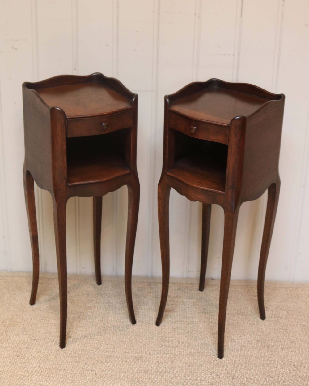 Pair Of Slim French Oak Bedside Cabinets  View VIII