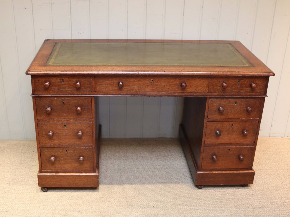 Solid Oak Pedestal Desk