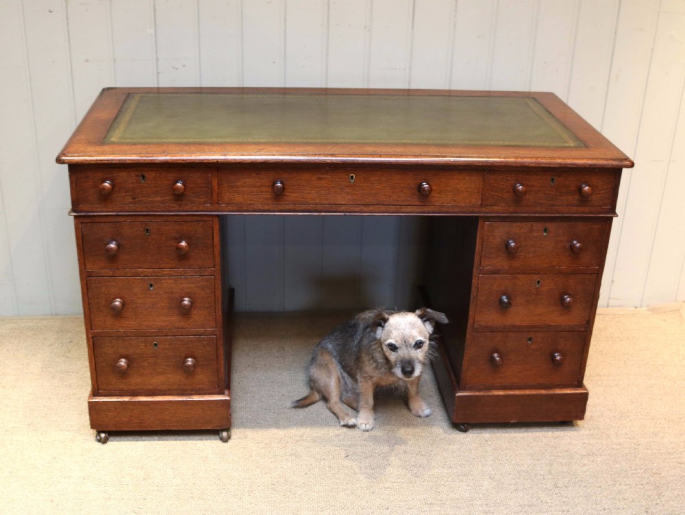 Solid Oak Pedestal Desk View VIII