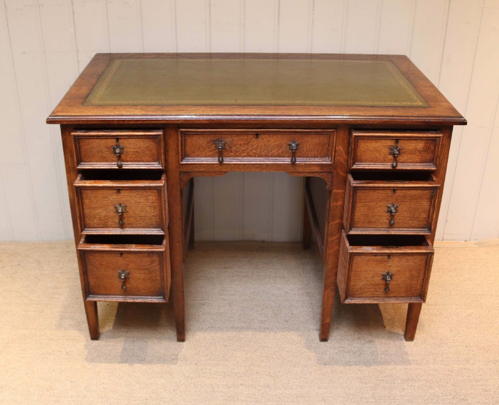 Oak Kneehole Desk View III