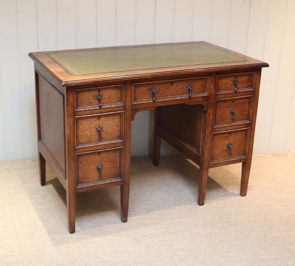 Oak Kneehole Desk View IV