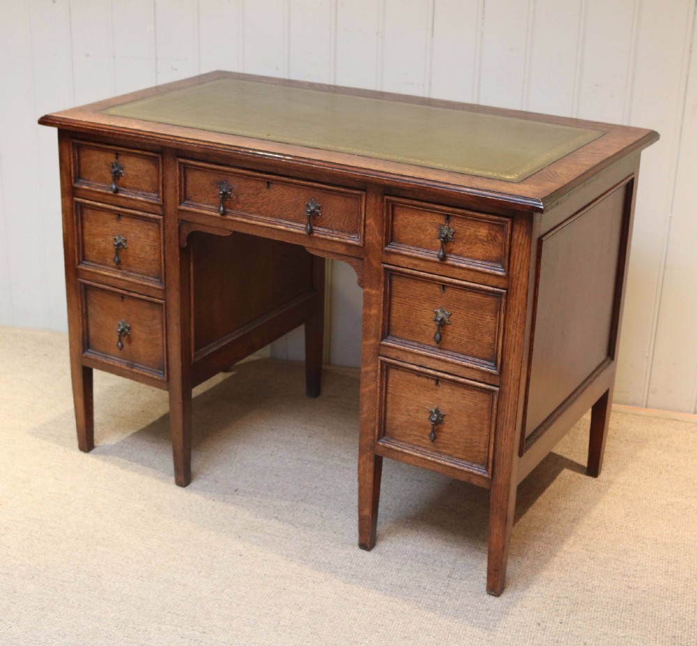 Oak Kneehole Desk View V