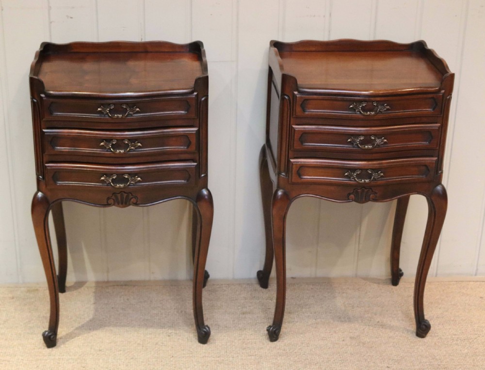 Pair Of French Cherry Wood Bedside Cabinets View III