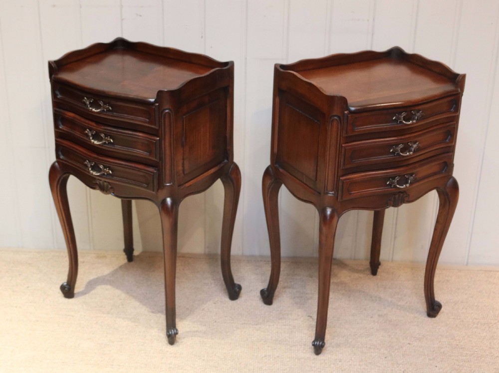 Pair Of French Cherry Wood Bedside Cabinets View VI