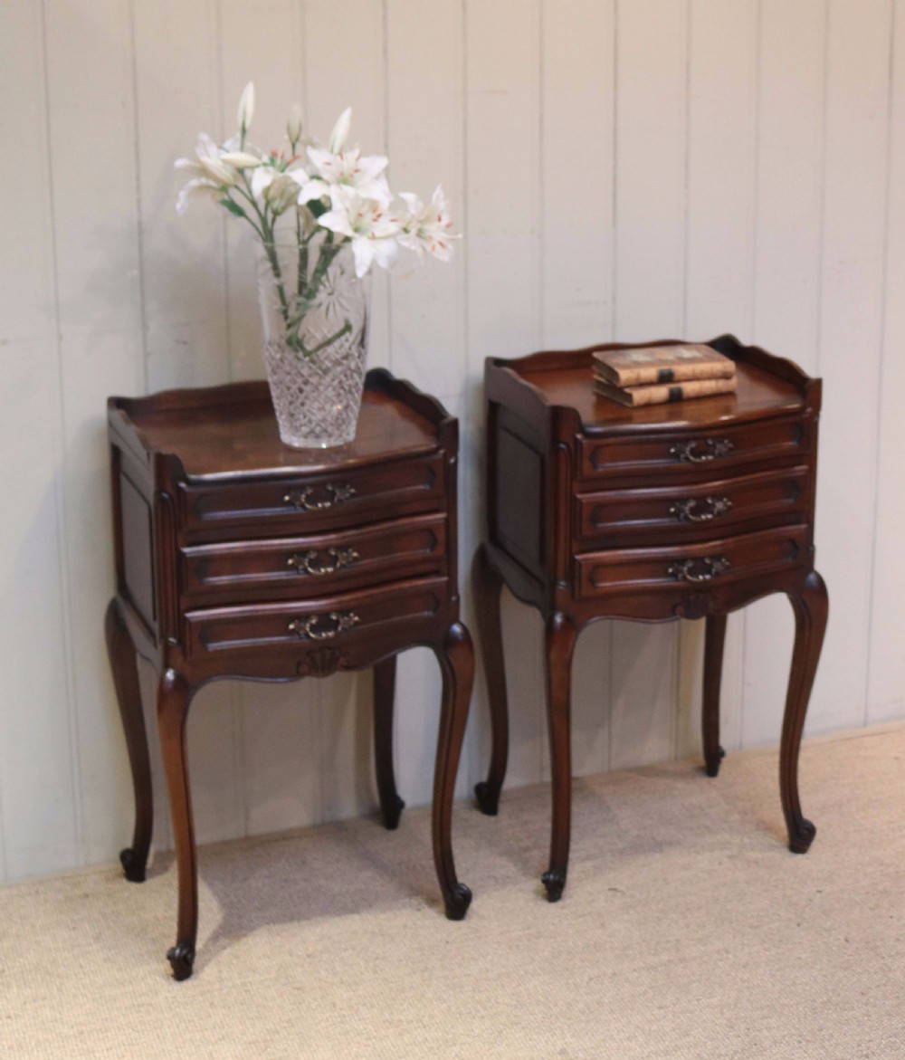 Pair Of French Cherry Wood Bedside Cabinets View VII