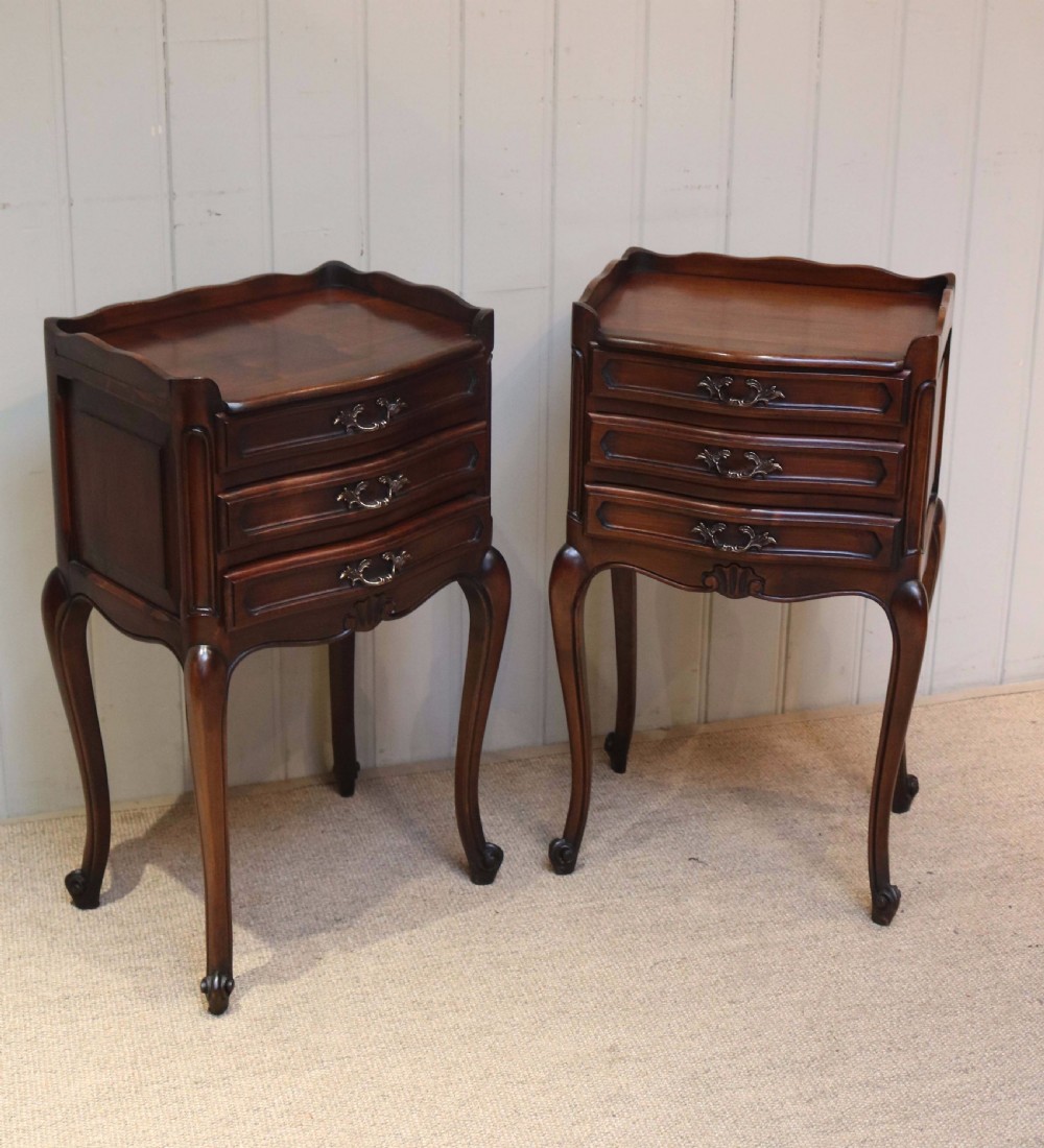 Pair Of French Cherry Wood Bedside Cabinets View VIII