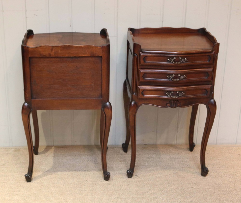 Pair Of French Cherry Wood Bedside Cabinets View IX
