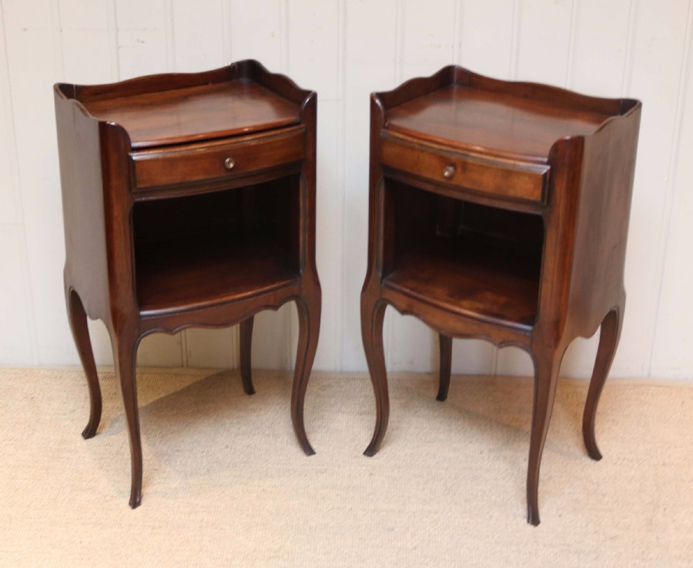 Pair Of French Cherrywood Bedside Cabinets