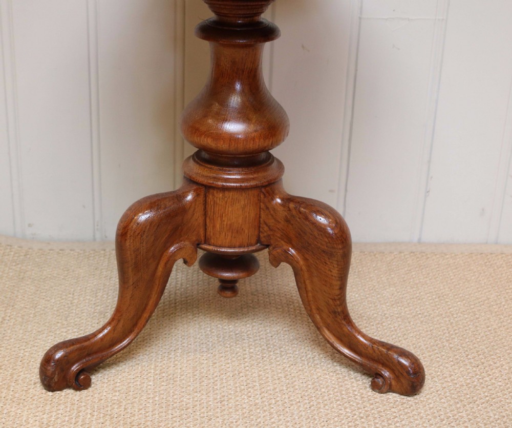 Late Victorian Oak Adjustable Piano Stool  View VI