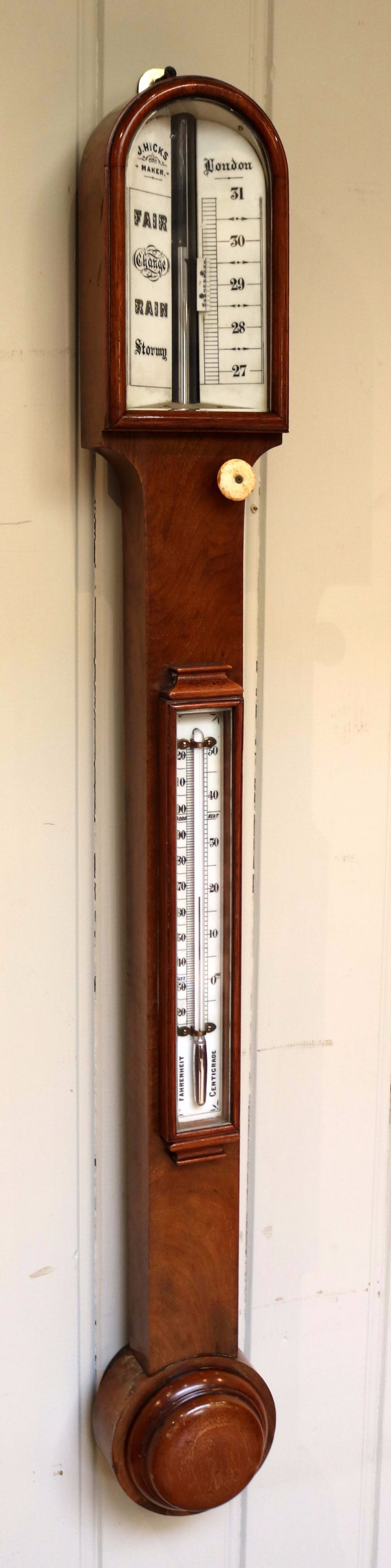 Solid Mahogany Stick Barometer