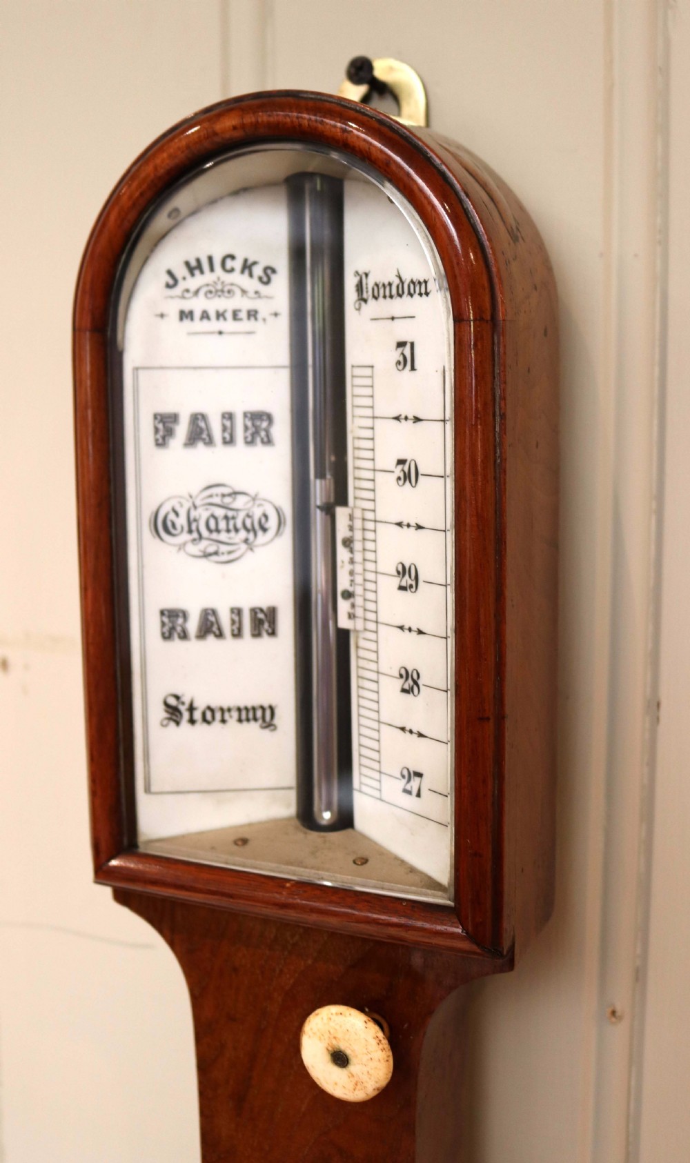 Solid Mahogany Stick Barometer View VII