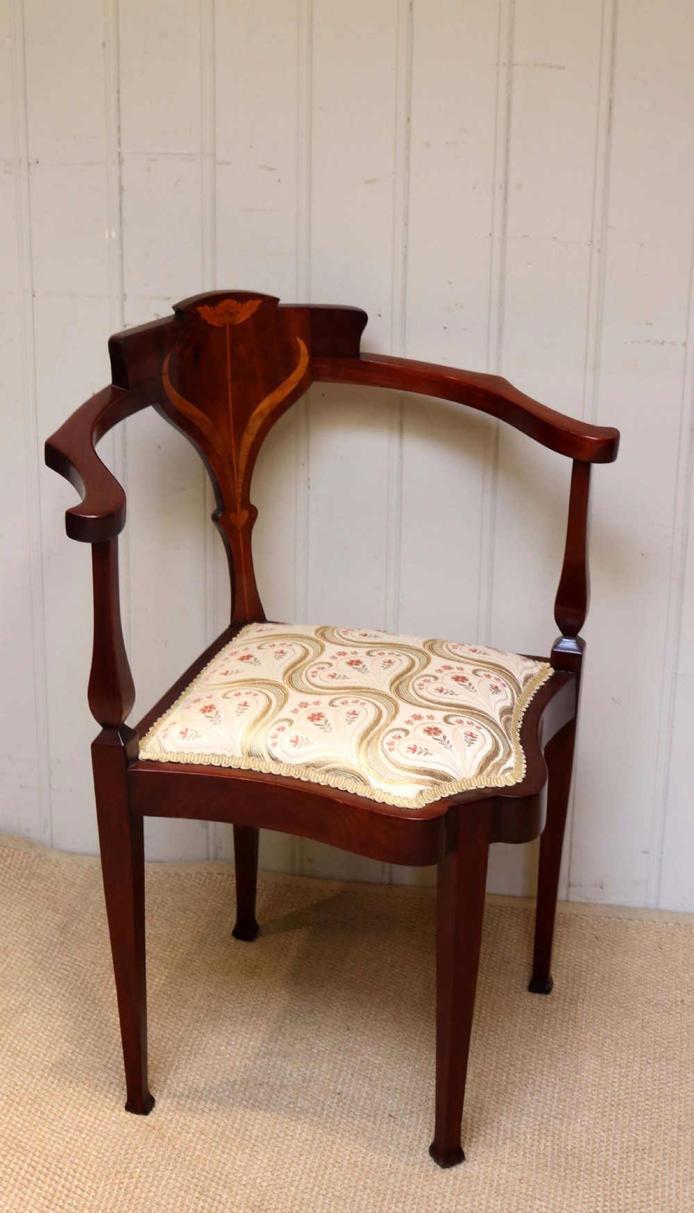 Mahogany Art Nouveau Corner Chair View V