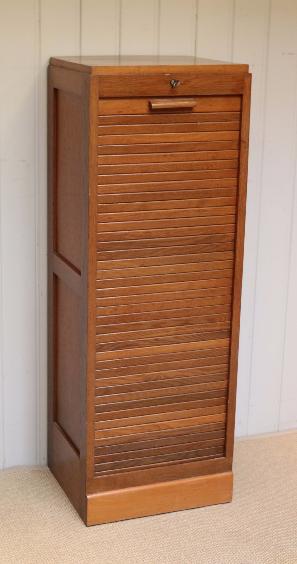 1920s Single Tambour Front Filing Cabinet