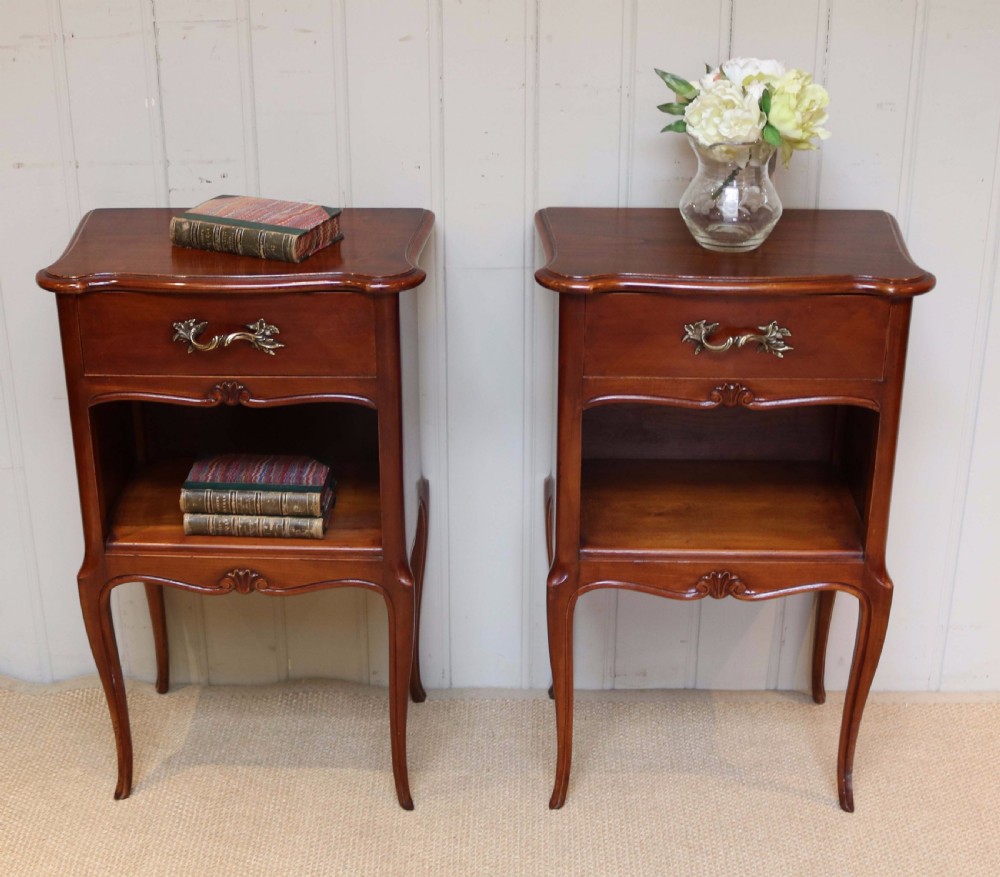 Pair Of Cherry Wood Bedside Cabinets  View VI