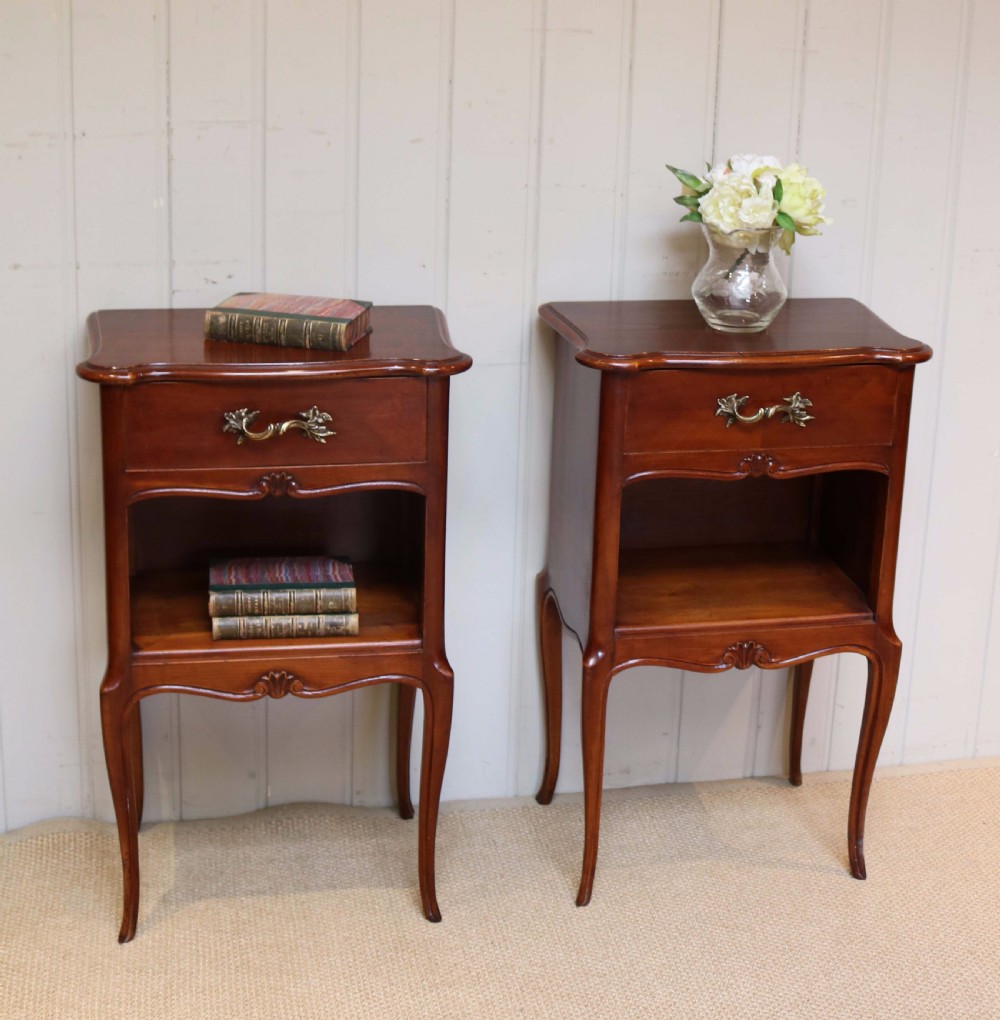Pair Of Cherry Wood Bedside Cabinets  View VII
