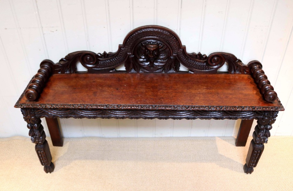 Carved Oak Bench