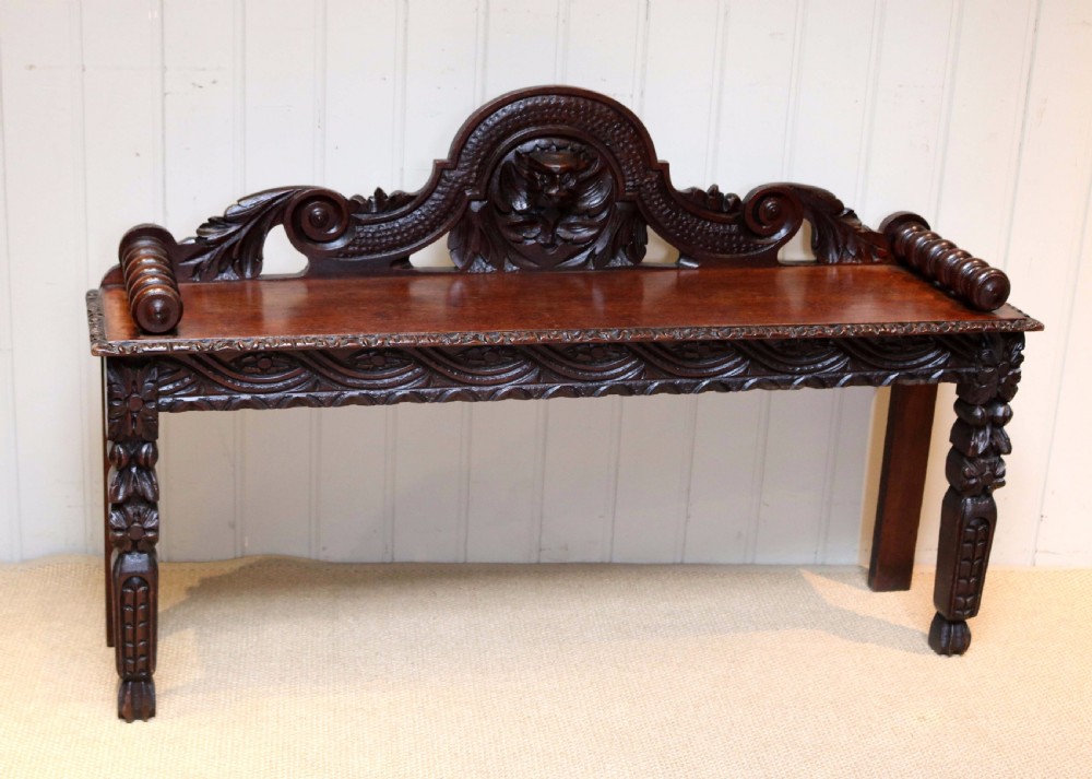 Carved Oak Bench View IV
