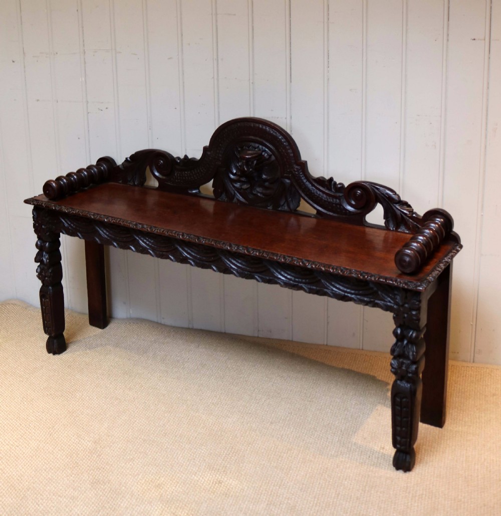 Carved Oak Bench View VI