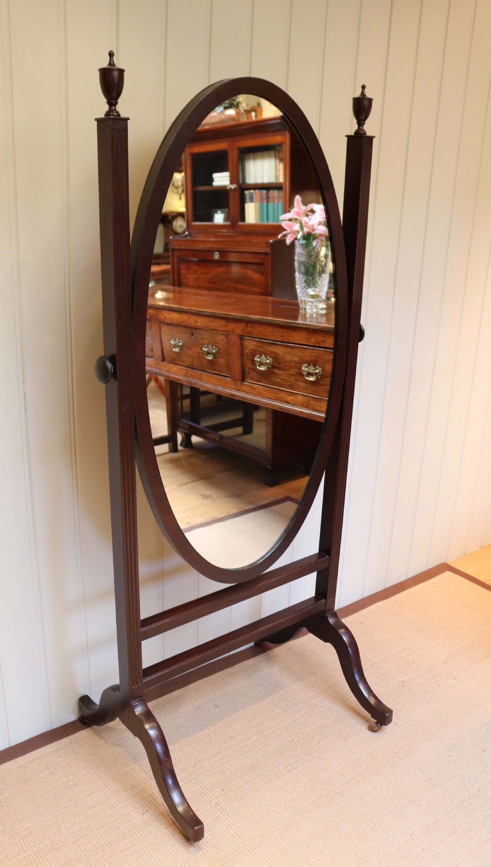 Victorian Mahogany Cheval Mirror View III