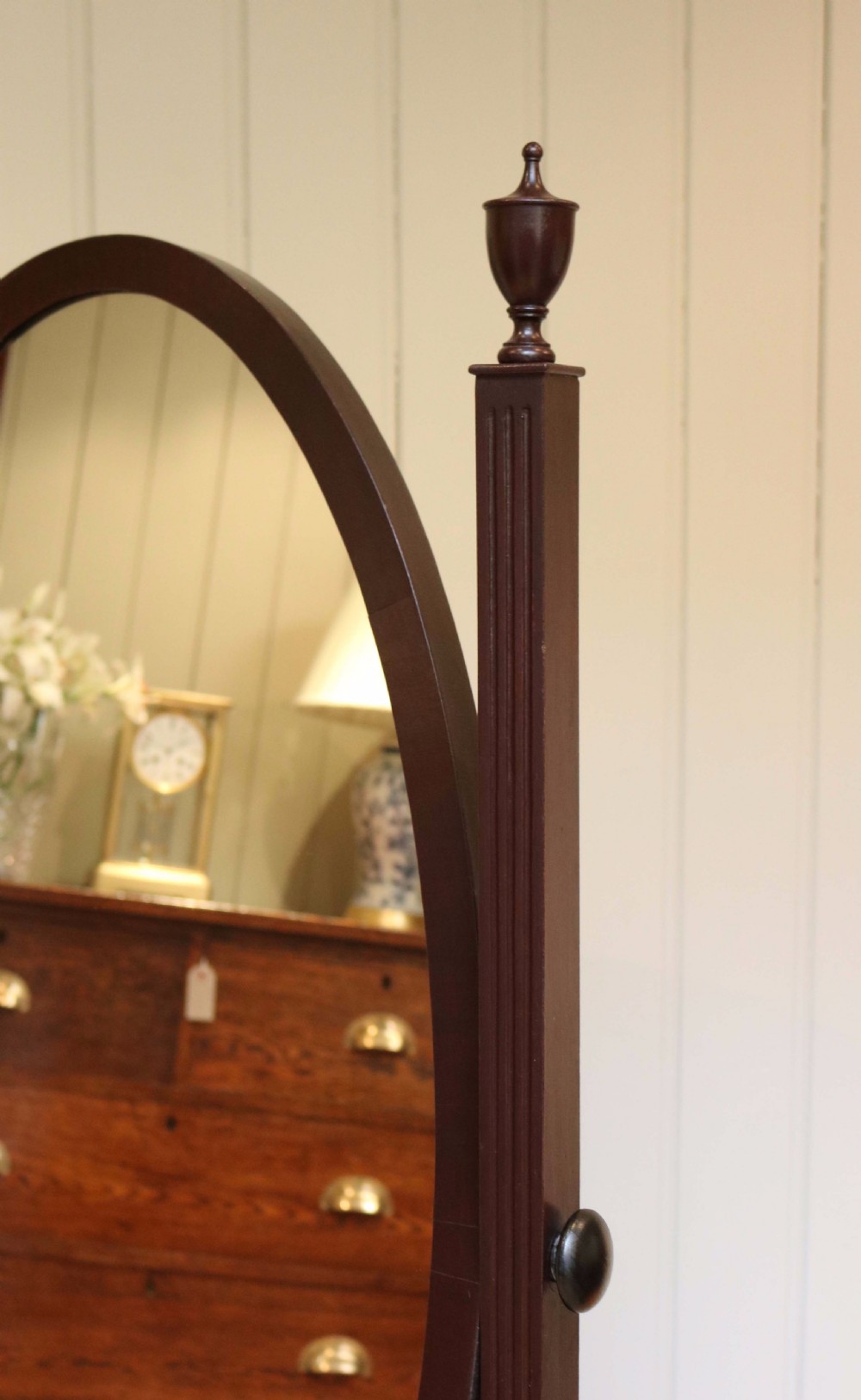 Victorian Mahogany Cheval Mirror View IV