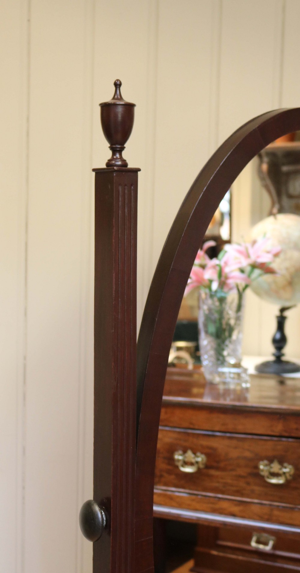 Victorian Mahogany Cheval Mirror View VII