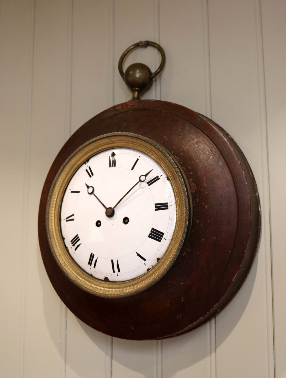 Large Early 19th Century Toleware Wall Clock