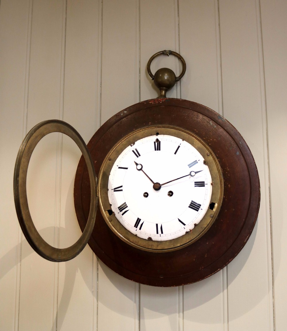 Large Early 19th Century Toleware Wall Clock View IV