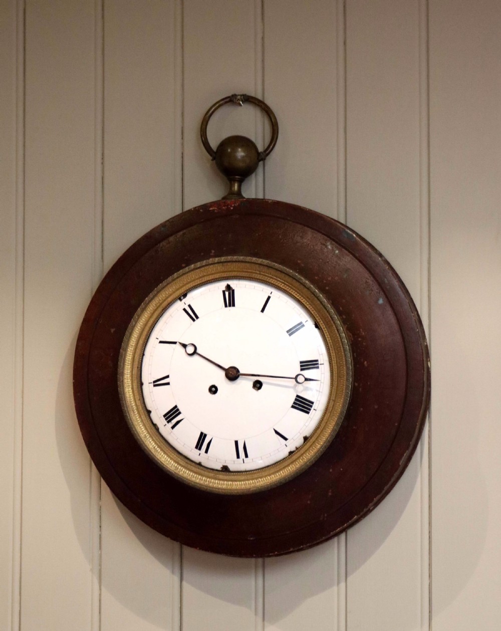 Large Early 19th Century Toleware Wall Clock View VIII