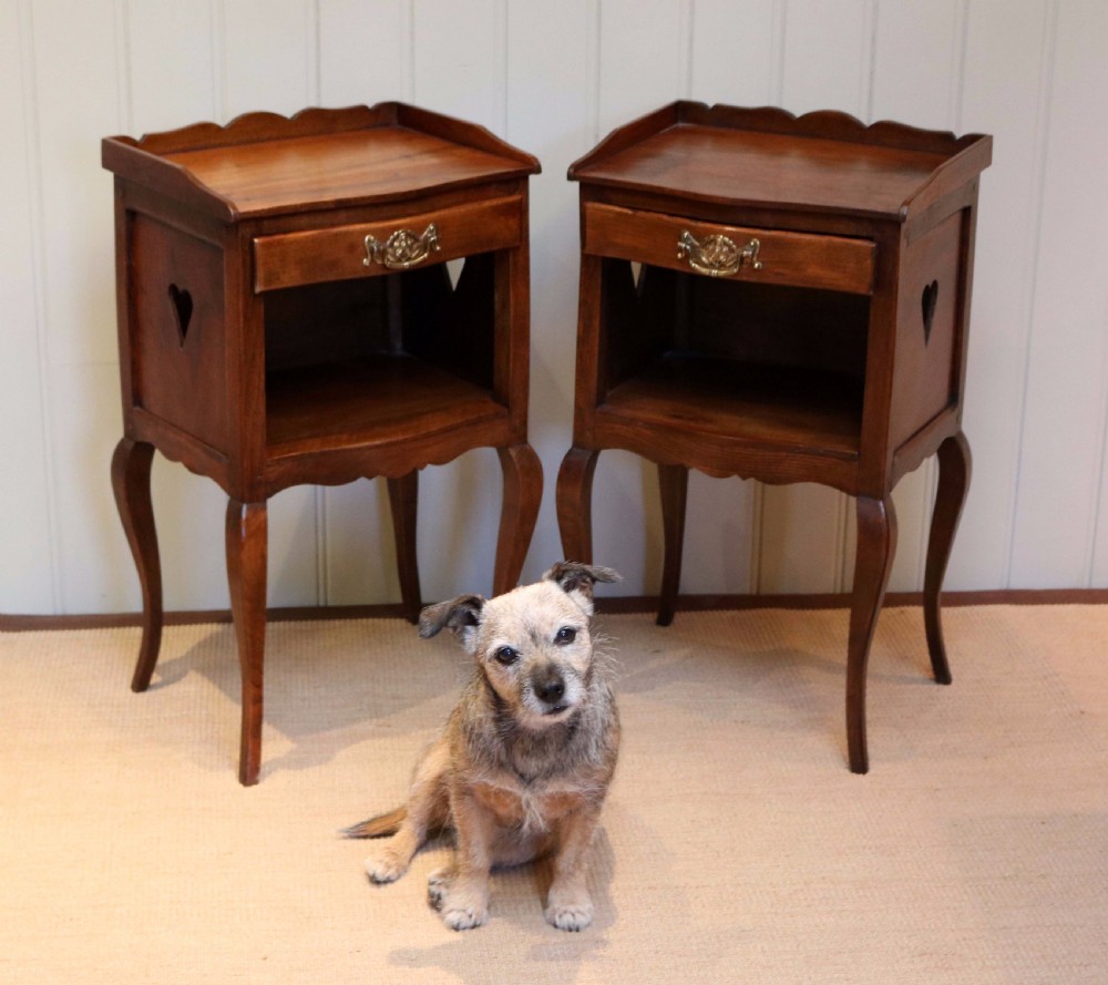 Pair Of French Cherry Wood Bedside Cabinets  View IV