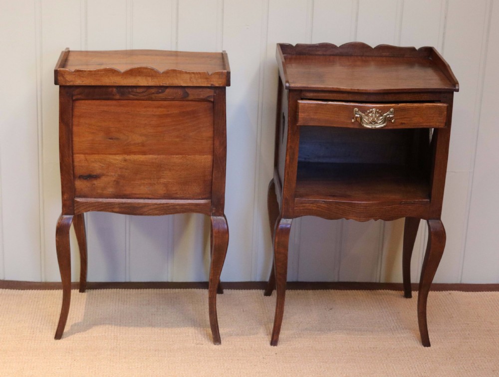 Pair Of French Cherry Wood Bedside Cabinets  View V