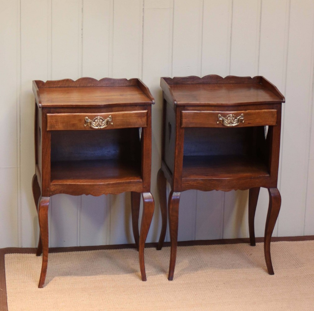 Pair Of French Cherry Wood Bedside Cabinets  View VIII