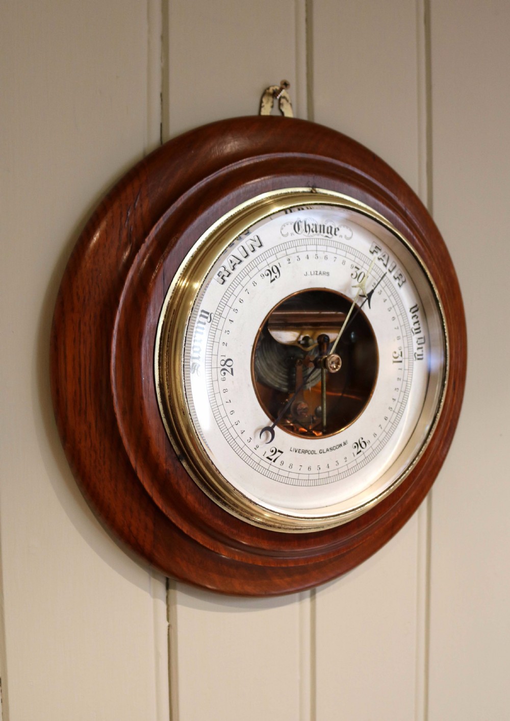 Large Oak Aneroid Barometer View III