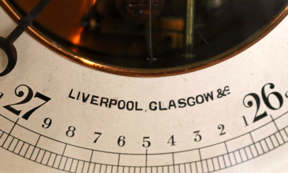 Large Oak Aneroid Barometer View V