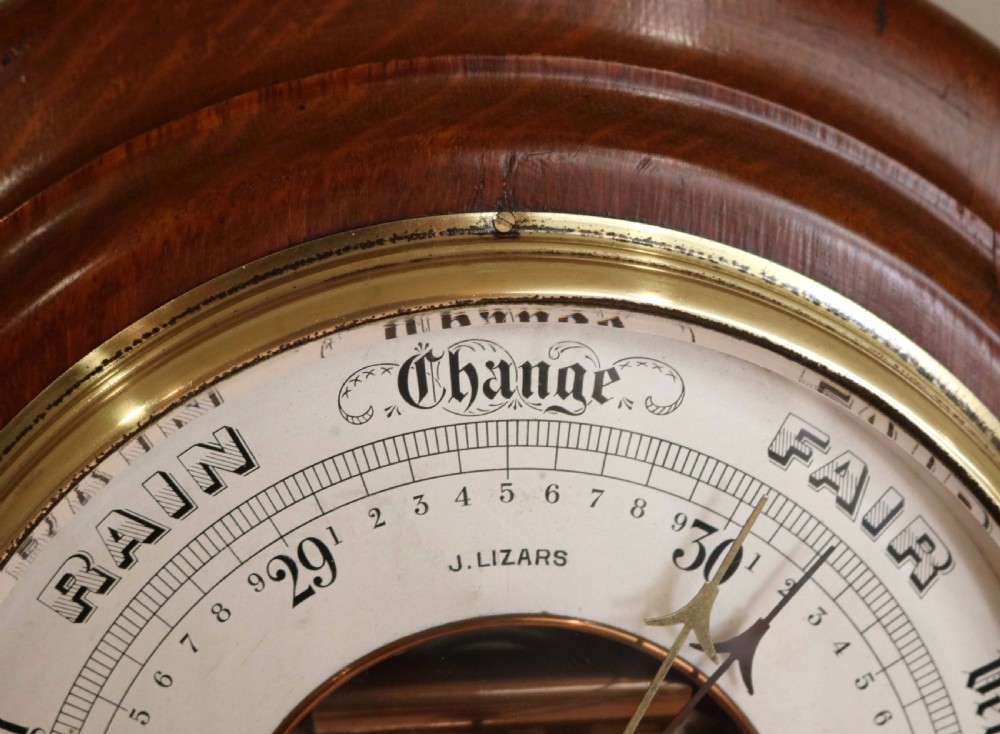 Large Oak Aneroid Barometer View VI
