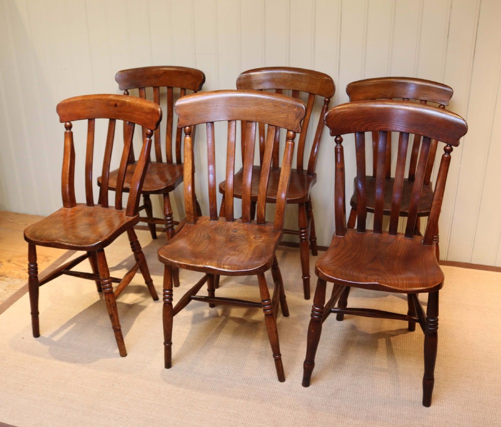 Matched Set Of Six Beech And Elm Windsor Chairs