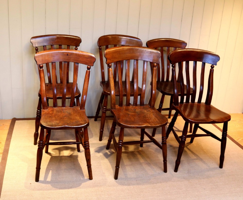 Matched Set Of Six Beech And Elm Windsor Chairs View V