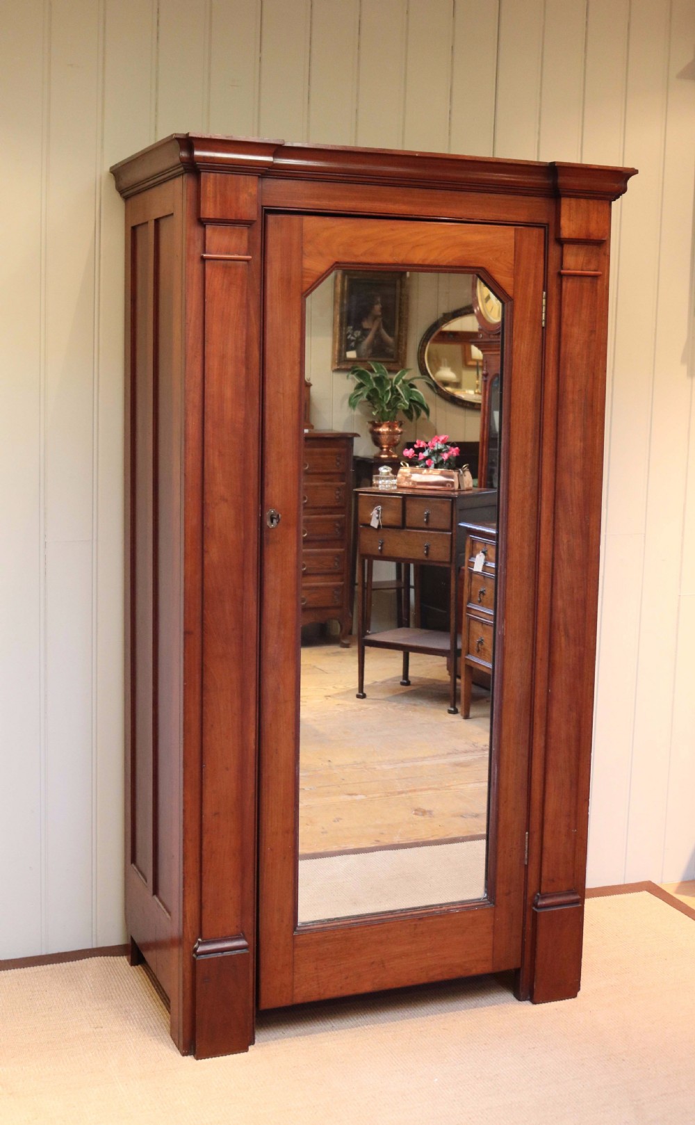 Victorian Mahogany Mirrored Door Wardrobe