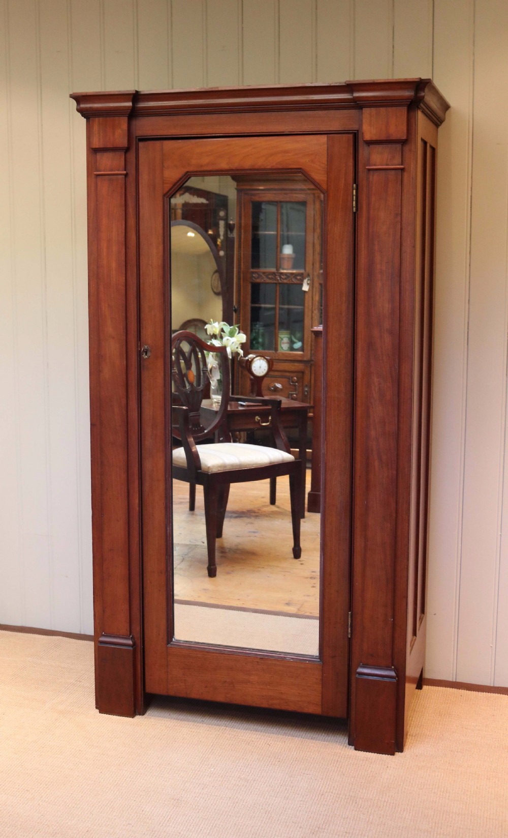 Victorian Mahogany Mirrored Door Wardrobe View II