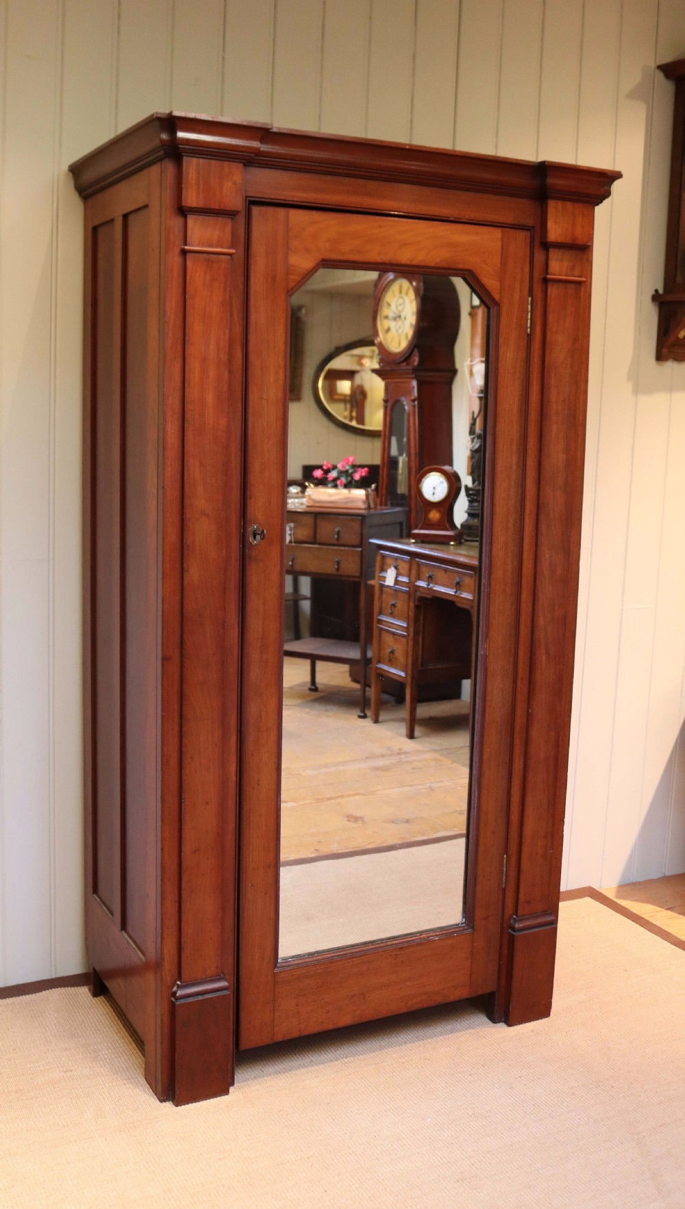 Victorian Mahogany Mirrored Door Wardrobe View IV