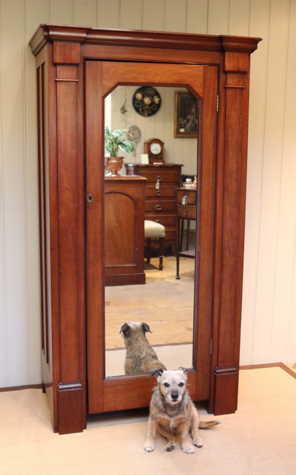 Victorian Mahogany Mirrored Door Wardrobe View V