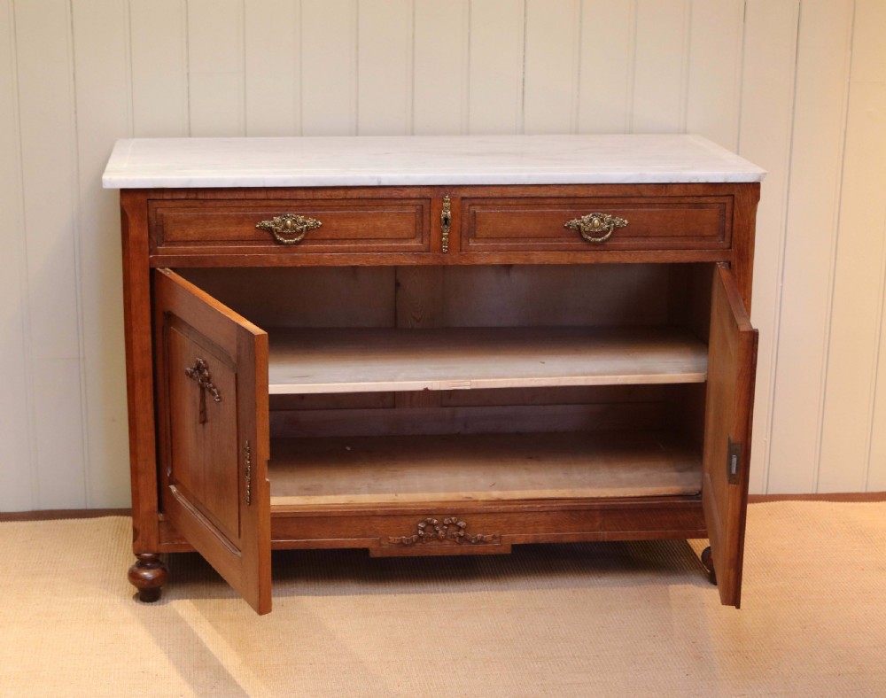 French Oak Marble Top Cabinet View III