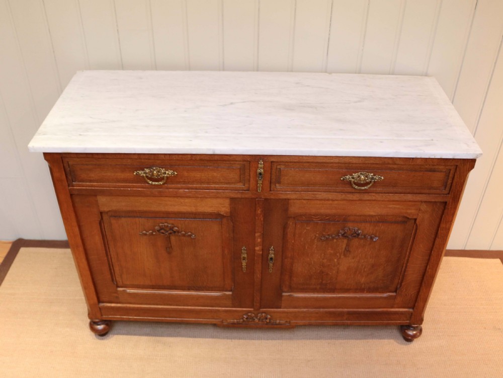 French Oak Marble Top Cabinet View VI