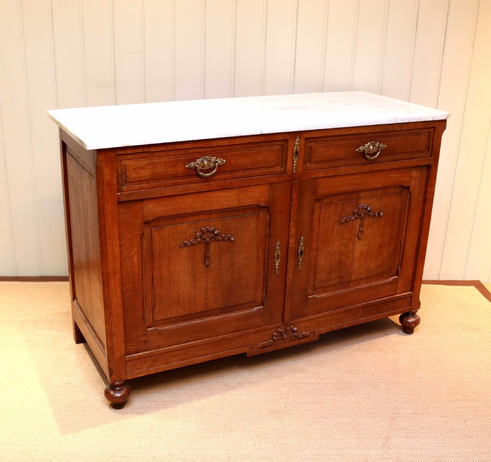 French Oak Marble Top Cabinet View VII