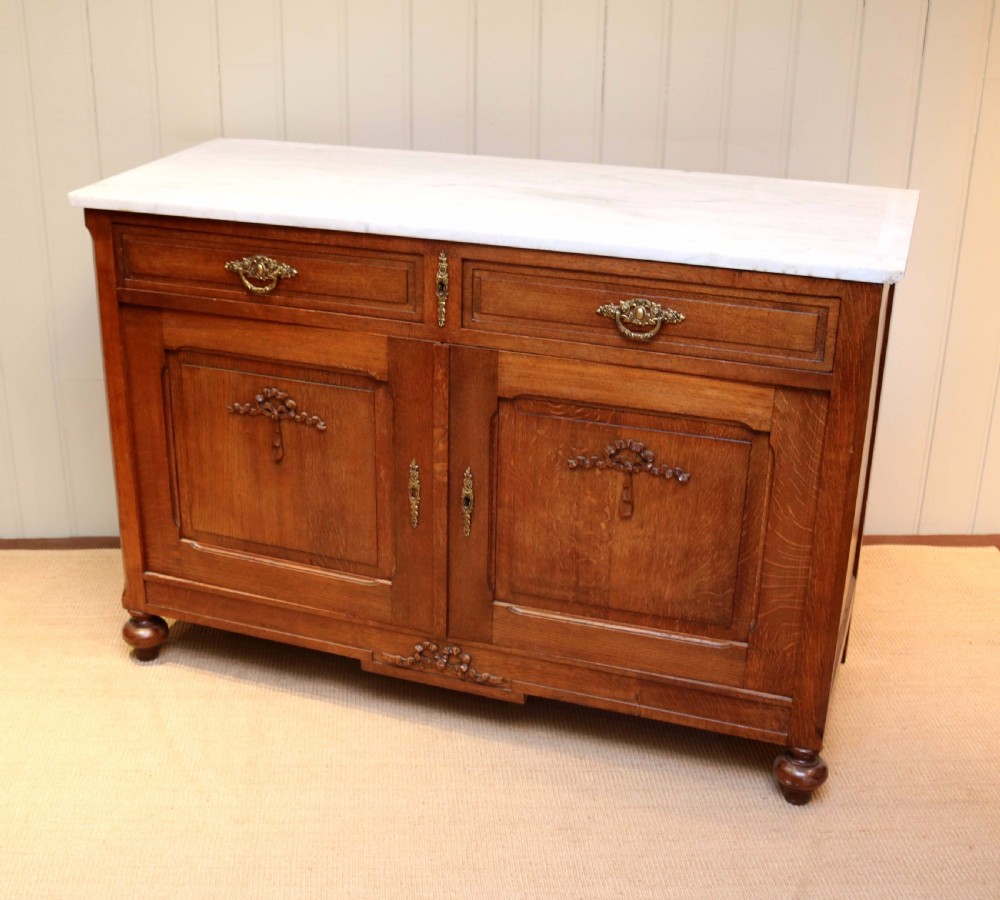 French Oak Marble Top Cabinet View VIII