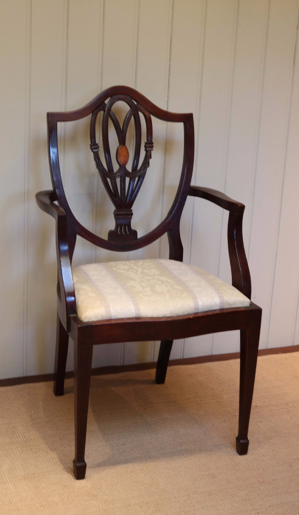 Edwardian Mahogany Shield Back Carver Chair View II