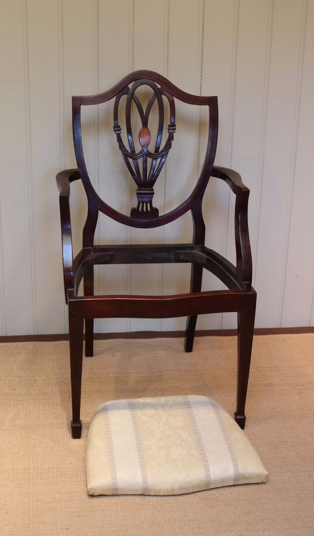 Edwardian Mahogany Shield Back Carver Chair View VII
