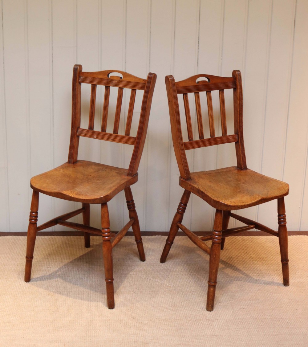 Set Of Eight Beech And Elm Dining Chairs View II